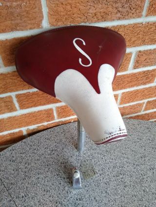 Vintage Maroon & White Schwinn " S " Messenger Seat W " S " Seat Post Clamp