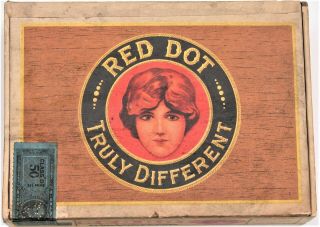 Red Dot Panetela Cigars - Federal Cigar Co.  Red Lion Pennsylvania - Antique Box