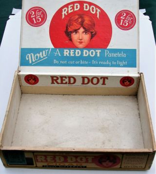 Red Dot Panetela Cigars - Federal Cigar Co.  Red Lion Pennsylvania - antique box 2