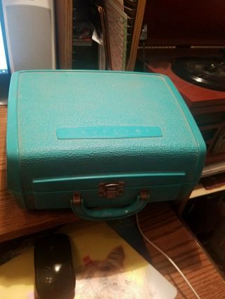 Rare Truetone Western Auto Portable Phonograph 4dc - 6403b - 4 Speed - Turquoise