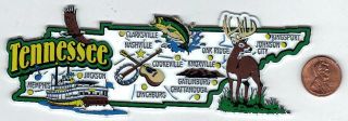 TENNESSEE and ARKANSAS STATE JUMBO MAP MAGNETS 7 COLOR USA 2 MAGNETS 3