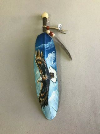 Hand Painted Feather,  Arts & Crafts,  Southwest Art,  Santa Fe Style,  Eagle 1
