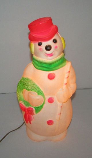 1968 Vintage Frosty The Snowman Pink Hat 12.  5 " Blow Mold Xmas Figure Empire