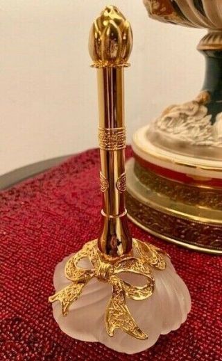 Vintage Vanity Perfume Bottle Gold Metal Filigree Glass