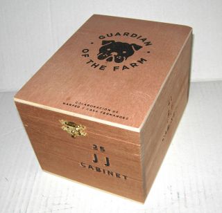 Guardian Of The Farm Jj Cabinet Empty Wood Hinged Cigar Tobacco Box Hand Made