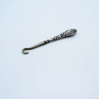 Antique English Sterling Silver Button Hook With Swirl Design,  Week 2 B
