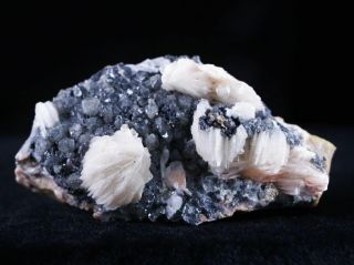 Barite,  With Cerussite Crystal Galena Mineral Specimen From Mibladen Morocco