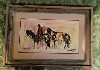 Ted Degrazia Personaly Autographed Framed Print Titled " Alone " 1979