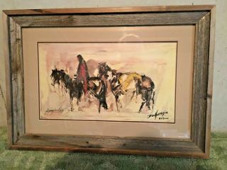 Ted DeGrazia personaly autographed framed print titled 