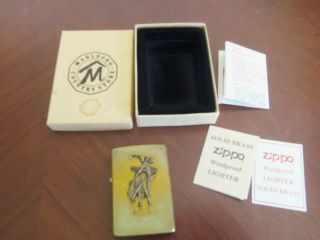Vintage Marlboro Solid Brass Zippo Lighter Still Has Seal