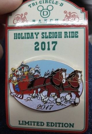 Wdw Holiday Sleigh Ride 2017 Donald Duck With Huey,  Dewey,  And Louie Le 1400 Pin