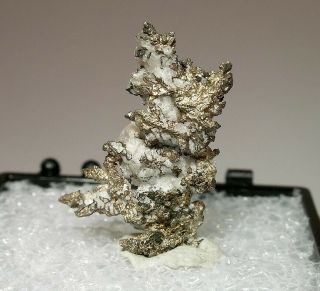 Crystal Silver Calcite & Quartz: White Pine Mine,  Ontonagon County,  Michigan Nr