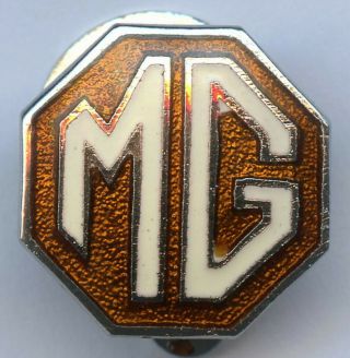 Mg Vintage Enamel Car Logo Button Hole Badge Pin