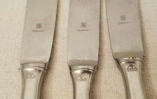 WMF Cromargan Fraser ' s Germany Stainless Steel Shadowpoint Hollow Dinner Knives 4