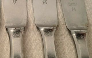 WMF Cromargan Fraser ' s Germany Stainless Steel Shadowpoint Hollow Dinner Knives 6