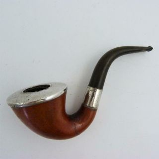 Antique Calabash Meerschaum Smoking Pipe With Silver Mount,  Chester Hallmark