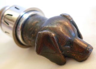 Car Cigarette Lighter Combined With Bronzed Pewter Dog Handle - In Order