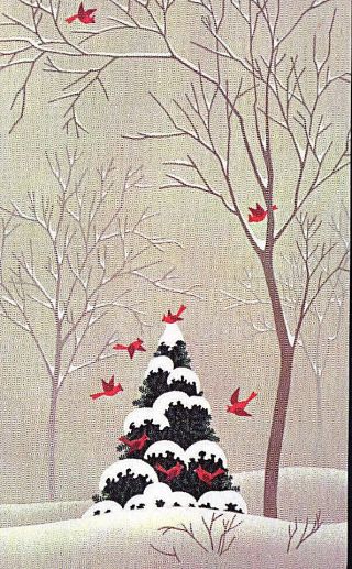 Vintage Christmas Greeting Card The Cardinal 