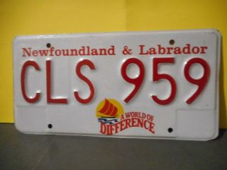 Newfoundland And Labrador Vehicle License Plate,  Viking Ship,  Cls 959,  Tag,  Canada
