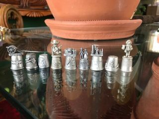 9 Thimbles All Pewter York Baltimore Precious Moments