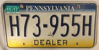 Pa Car Dealer Dealership License Plate Penna Ford Chevy Buick Dodge Cadillac Bmw
