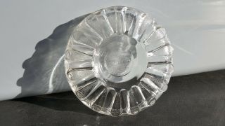 Vintage Pro - Tec - To Clear Glass Ash Tray Round Thick Depression Glass