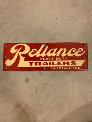 Reliance Trailers Porcelin Sign