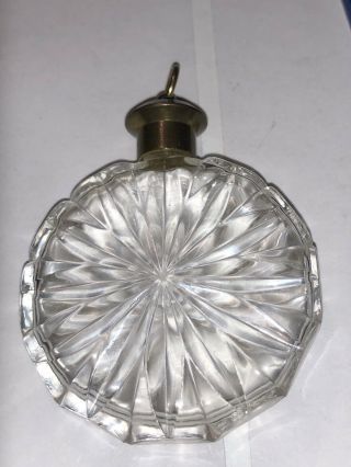 Pretty Vintage Cut Glass,  Crystal Mini Perfume Bottle Round Pendant?