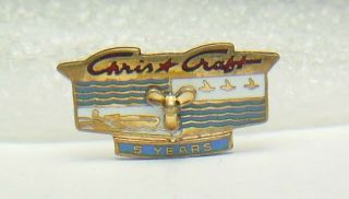 Vtg.  Chris Craft Boat Co.  Logo Emblem 5 Yr.  Employee Service Award Tie/lapel Pin