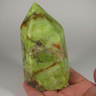 4.  3 " Green Opal Polished Gemstone Point Standup Display Stone - Madagascar