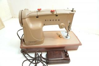 VINTAGE SINGER MODEL 328K HEAVY DUTY SEWING MACHINE RUNS AND SMOOTH 8