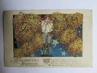Antique Halloween Postcard 1913 John Winsch,  Art By Samuel L Schmucker Boy,  Jols