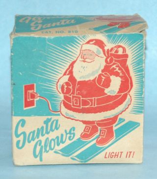 1950 Vintage Illustrated Box Only Miller Pawtucket R.  I.  Electric Glowing Santa