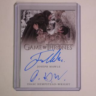 Game Of Thrones Dual Auto Joseph Mawle Isaac Hempstead - Wright Benjen Bran Stark