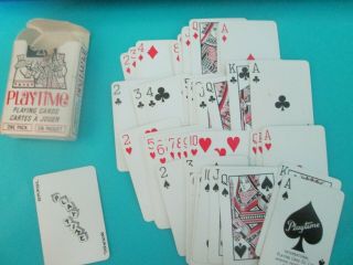 Vintage Playtime Miniature Mini Playing Cards 2 Little Mice Mouse Usa