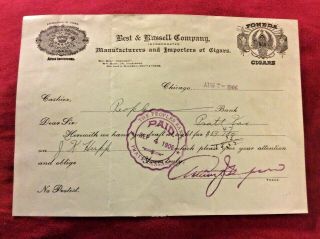 6.  10b 1906 Best Russell Importers Of Cigar Chicago Il Foneda Paper Letterhead