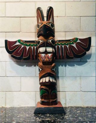 Desk Size Totem Pole Carving - British Columbia - Haida