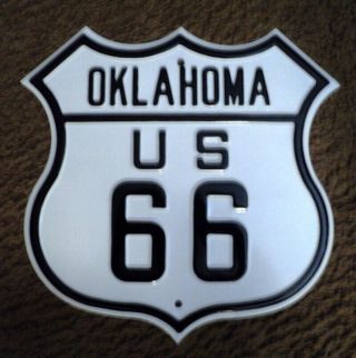 Oklahoma Route 66 - Heavy Embossed Steel - 16x16 1/2 Inches - Eastwood Co.