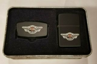 Harley Davidson 95th Anniversary Zippo Hd290 Lighter And Knife Gift Set