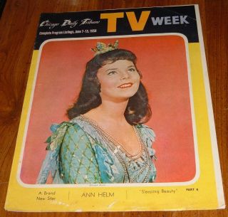 1958 Chicago Tribune Tv Week Guide Star Ann Helm Is Sleeping Beauty