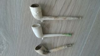 3 X Vintage / Antique ? Clay Pipes For Auld Lang Syne,  Others - Tobacciana