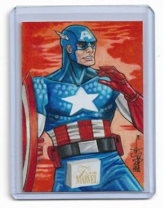 2019 Flair Marvel Artist Sketch Card Captain America