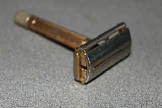 Vintage Gillette Gold Tone Safety Razor No Date Code