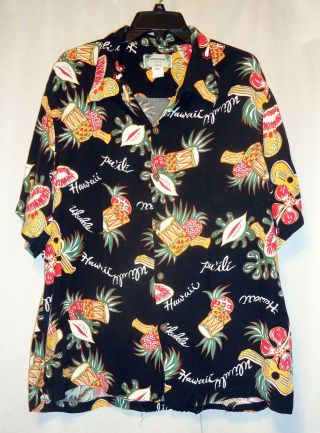 Vintage Kamehameha Hawaiian Shirt Sz Xxl Pineapple " Luv Offers "