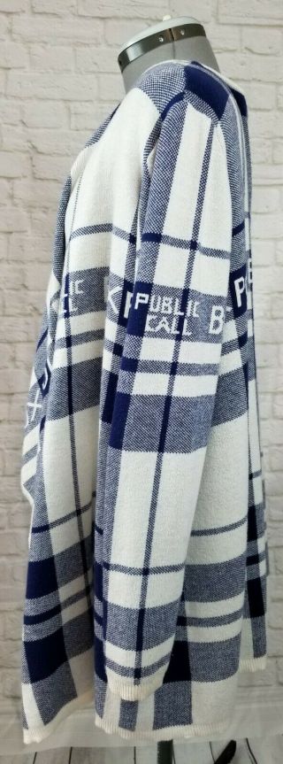 Doctor Who Her Universe Knit Sweater - Size 2XL - Police Box - Blue White - Shrug - Cape 3