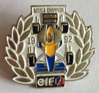 Elf 1992 Vintage World Champion Motor Racing Pin Badge Rare Collectable (d4)