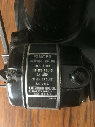 1954 Singer 221 sewing machine,  with case & attachments 6