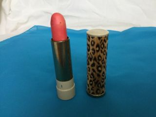 Vintage 1960s Mod Retro Leopard Print Avon Lipstick Tube Pink Velvet