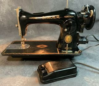 Vintage Singer Model 15 Sewing Machine 1955 Treadle Light Pedal