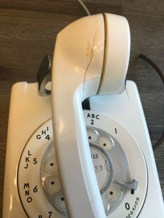 Vintage White Western Electric Bell System 554 BMP Rotary Wall Telephone 2